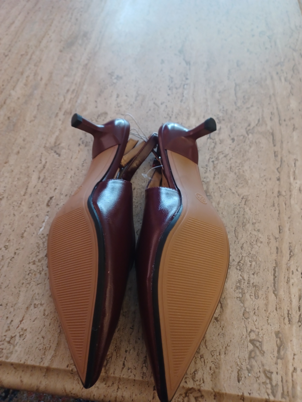 a new day Burgundy Pointed-Toe Slingback Heels